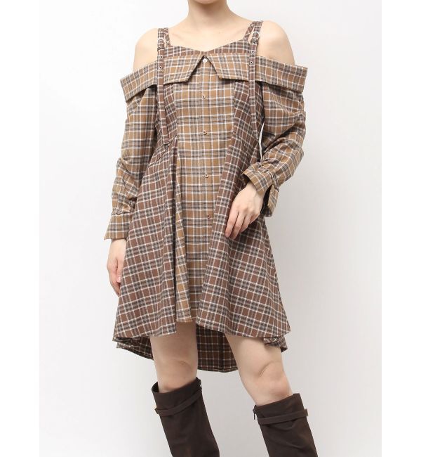 dazzlin「レイヤードイレヘムシャツワンピース」|ワンピース|