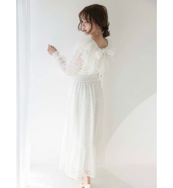 dazzlin「バックリボンレースフリルワンピース」|ワンピース|