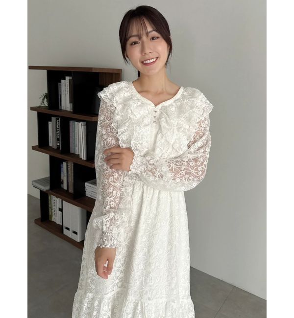 dazzlin「バックリボンレースフリルワンピース」|ワンピース|