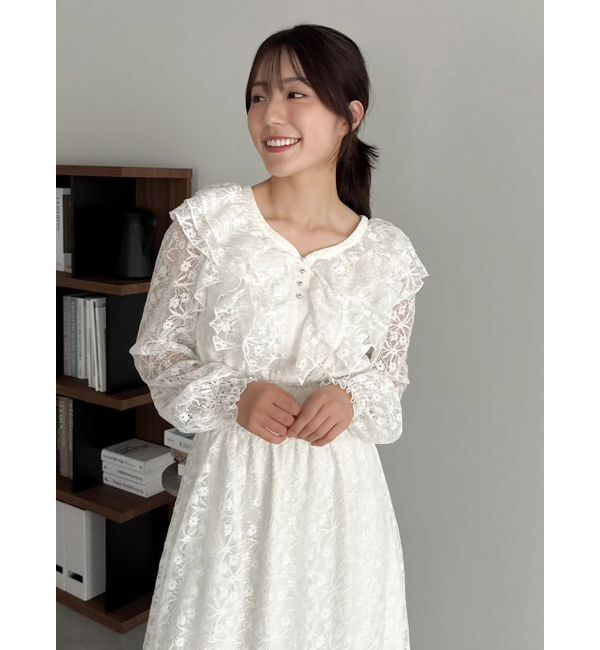 dazzlin「バックリボンレースフリルワンピース」|ワンピース|