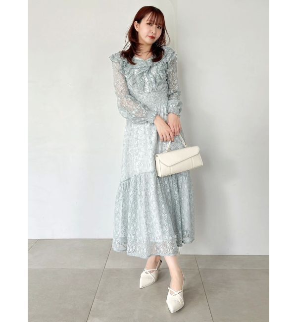 dazzlin「バックリボンレースフリルワンピース」|ワンピース|