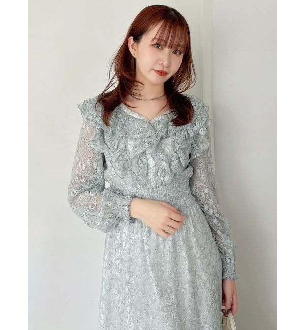 dazzlin「バックリボンレースフリルワンピース」|ワンピース|