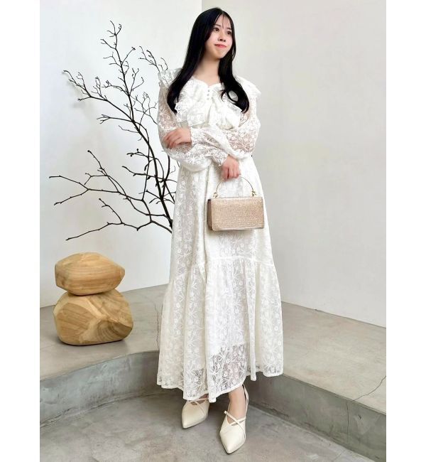 dazzlin「バックリボンレースフリルワンピース」|ワンピース|