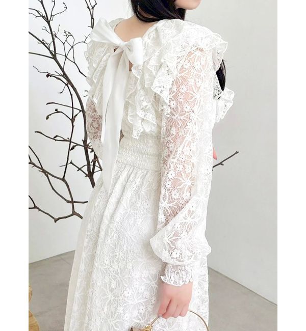 dazzlin「バックリボンレースフリルワンピース」|ワンピース|