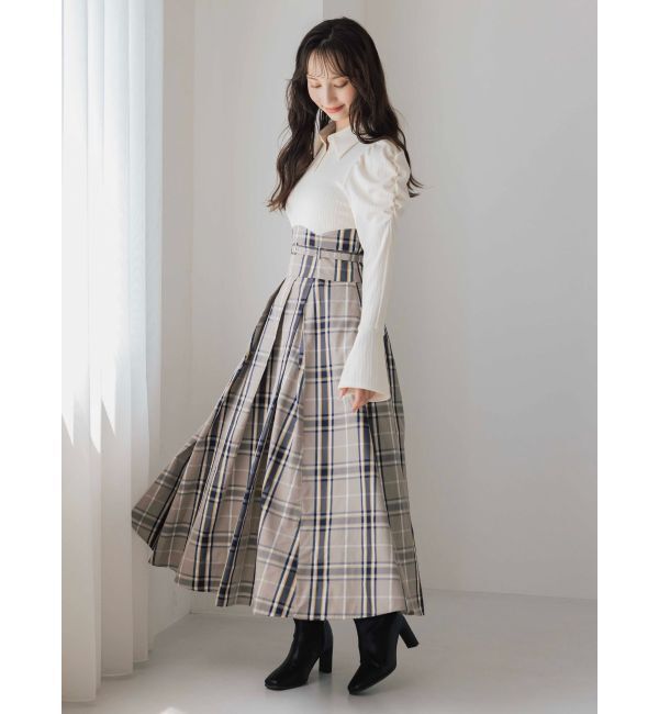 dazzlin「シャツカラーコルセットタックワンピース」|ワンピース|