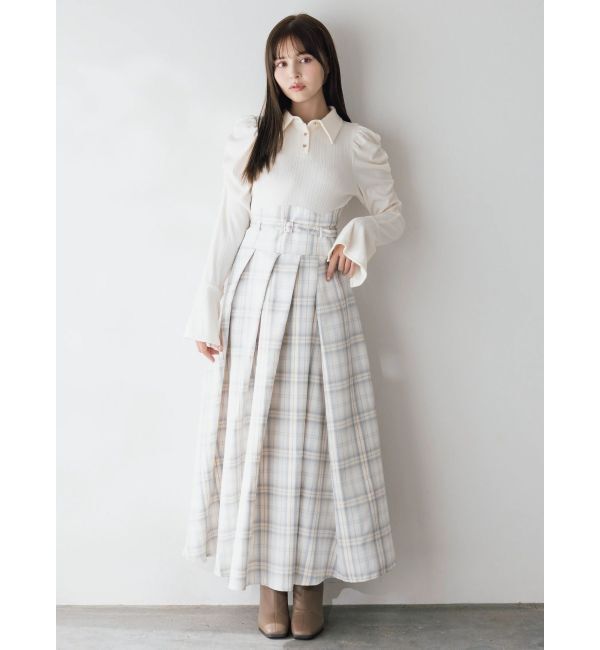 dazzlin「【追加生産分/新色あり】シャツカラーコルセットタックワンピース」|ワンピース|