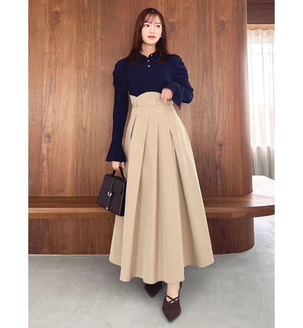 dazzlin「【追加生産分/新色あり】シャツカラーコルセットタックワンピース」|ワンピース|