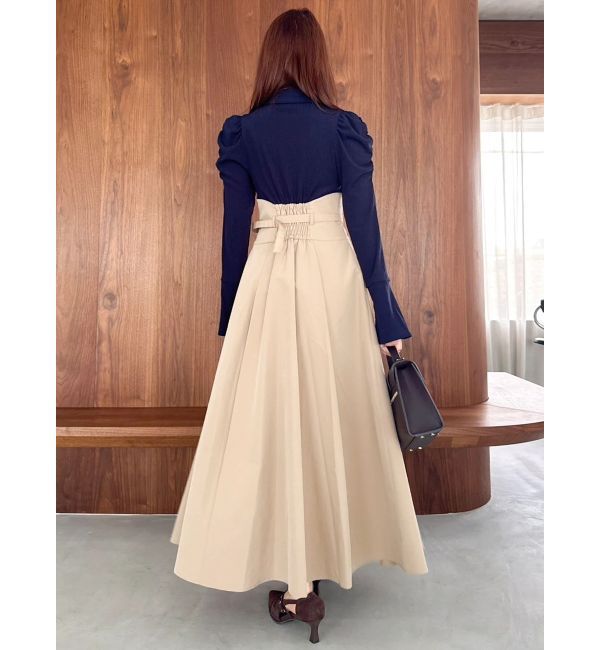 dazzlin「【追加生産分/新色あり】シャツカラーコルセットタックワンピース」|ワンピース|