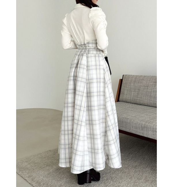 dazzlin「【追加生産分/新色あり】シャツカラーコルセットタックワンピース」|ワンピース|