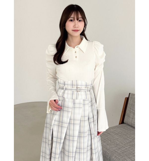 dazzlin「【追加生産分/新色あり】シャツカラーコルセットタックワンピース」|ワンピース|