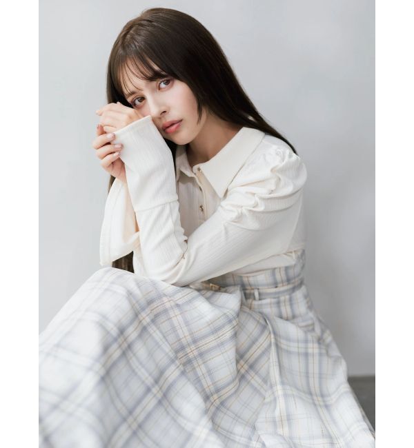 dazzlin「【追加生産分/新色あり】シャツカラーコルセットタックワンピース」|ワンピース|