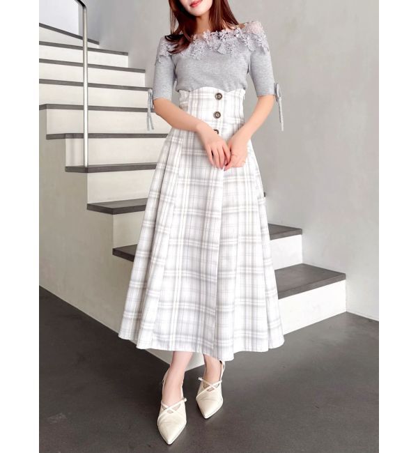 dazzlin「レースオフショルニットトップス」|ニット・セーター|