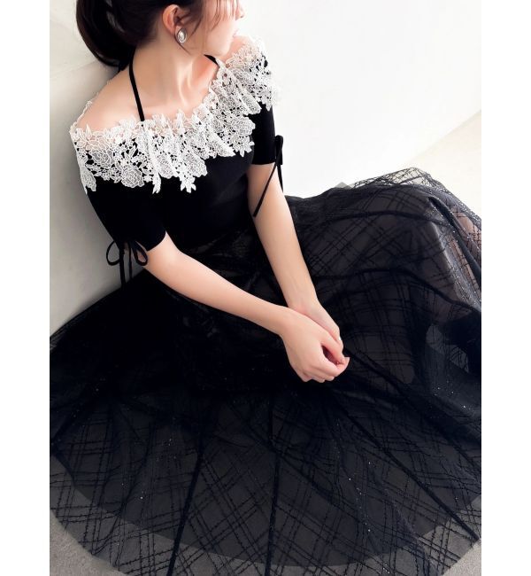 dazzlin「レースオフショルニットトップス」|ニット・セーター|