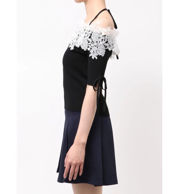 dazzlin「レースオフショルニットトップス」|ニット・セーター|