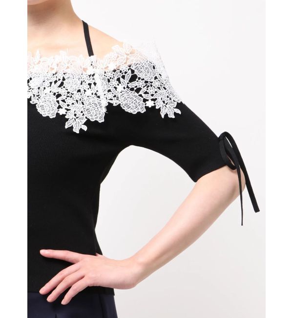 dazzlin「レースオフショルニットトップス」|ニット・セーター|