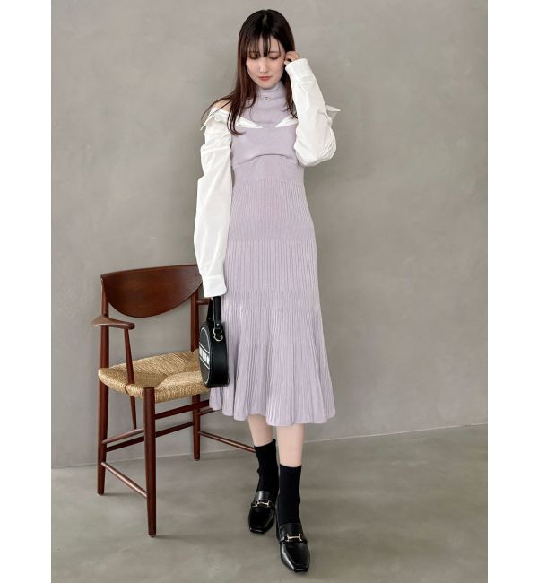 MERCURYDUO「【MARY QUANTコラボ】シャツドッキングニットワンピース」|ワンピース|