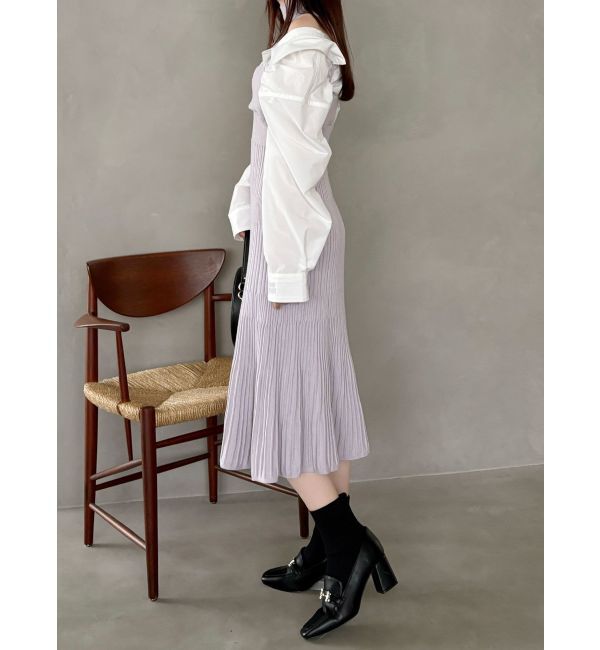 MERCURYDUO「【MARY QUANTコラボ】シャツドッキングニットワンピース」|ワンピース|