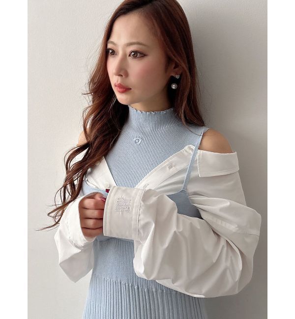 MERCURYDUO「【MARY QUANTコラボ】シャツドッキングニットワンピース」|ワンピース|