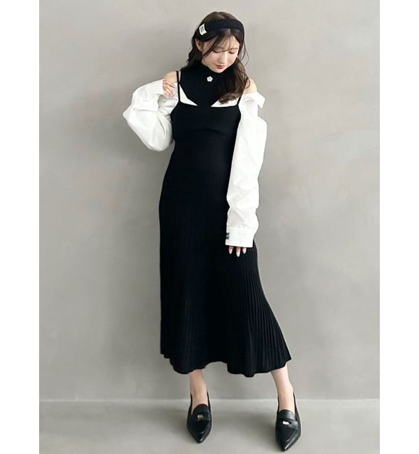 MERCURYDUO「【MARY QUANTコラボ】シャツドッキングニットワンピース」|ワンピース|