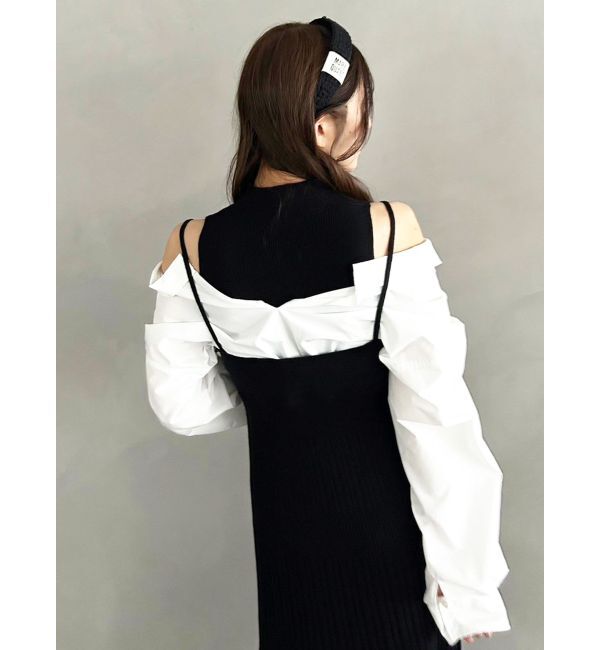 MERCURYDUO「【MARY QUANTコラボ】シャツドッキングニットワンピース」|ワンピース|