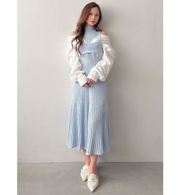 MERCURYDUO「【MARY QUANTコラボ】シャツドッキングニットワンピース」|ワンピース|
