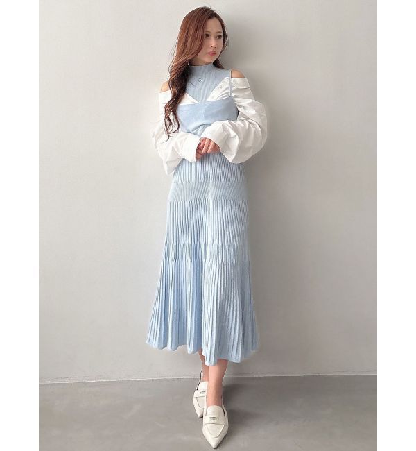 MERCURYDUO「【MARY QUANTコラボ】シャツドッキングニットワンピース」|ワンピース|