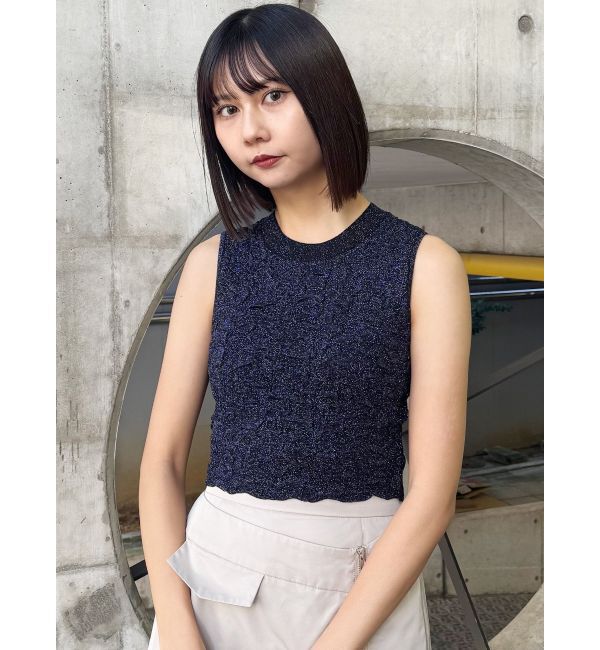 MURUA「ラメジャガードニットタンク」|ニット・セーター|
