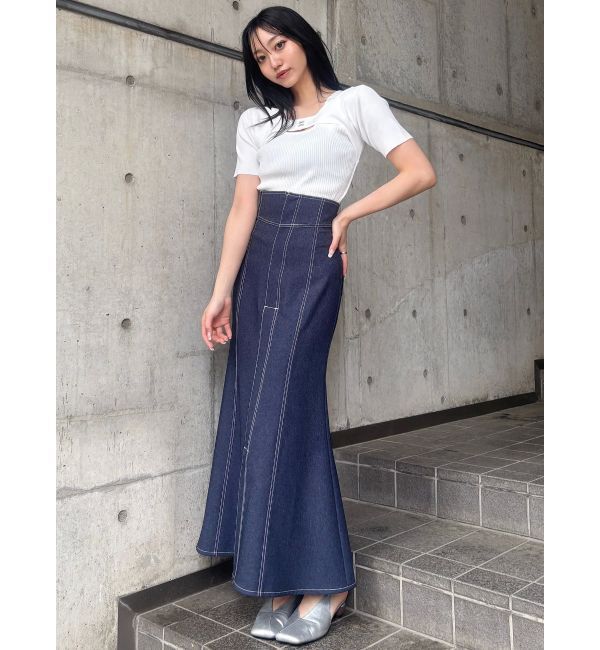 MURUA「デニムライクステッチスカート」|スカート|