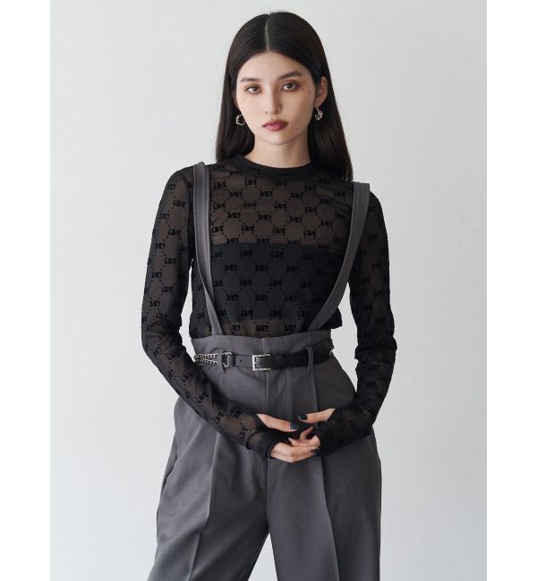 MURUA「フロッキーモノグラムシアートップス」|Tシャツ・カットソー|