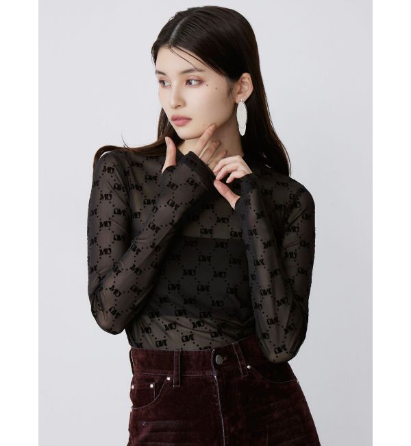 MURUA「フロッキーモノグラムシアートップス」|Tシャツ・カットソー|