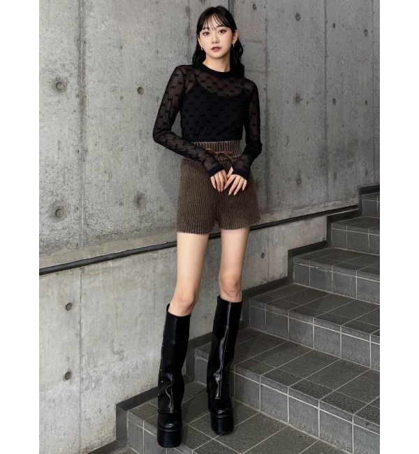 MURUA「フロッキーモノグラムシアートップス」|Tシャツ・カットソー|