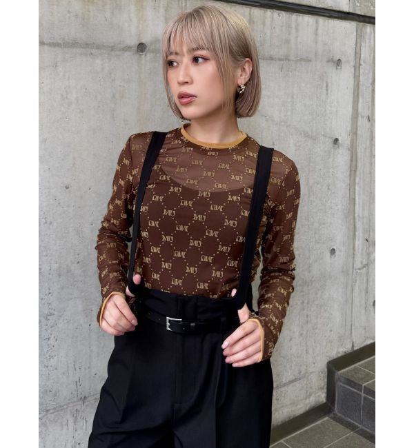 MURUA「フロッキーモノグラムシアートップス」|Tシャツ・カットソー|