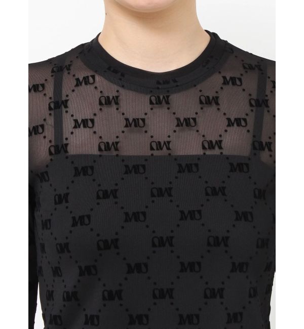 MURUA「フロッキーモノグラムシアートップス」|Tシャツ・カットソー|