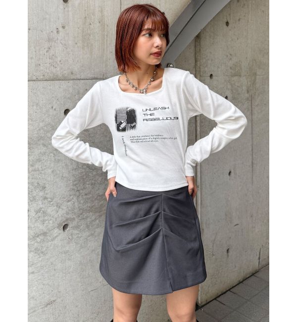 MURUA「タックドレープミニスカート【セットアップ着用可】」|スカート|