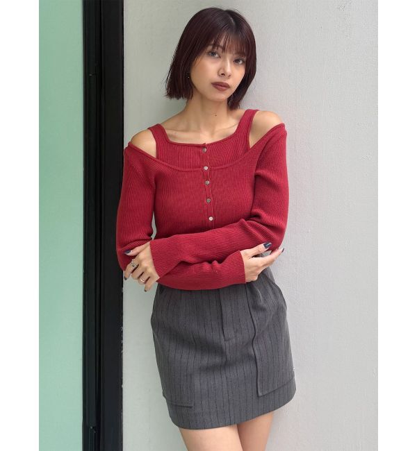 MURUA「フロントボタンデザインニット」|ニット・セーター|