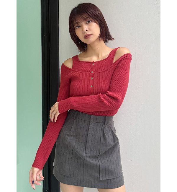 MURUA「フロントボタンデザインニット」|ニット・セーター|