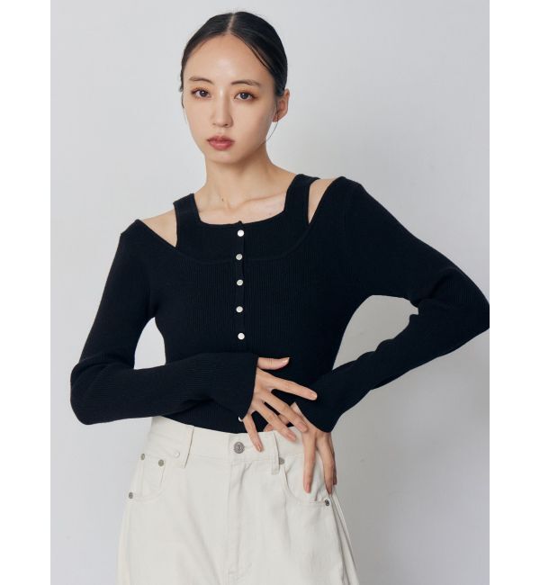 MURUA「フロントボタンデザインニット」|ニット・セーター|