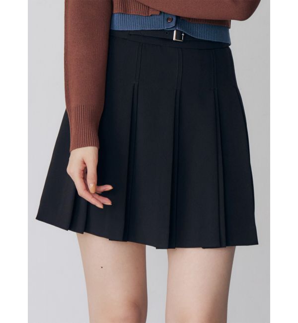 MURUA「ダブルプリーツミニスカート【セット販売対象】」|スカート|ブラック