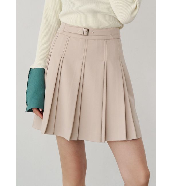 MURUA「ダブルプリーツミニスカート【セット販売対象】」|スカート|ベージュ