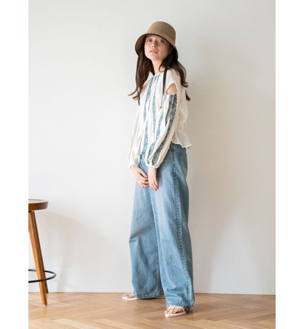 Ungrid「ハイウエストオーガニックコットンルーズデニム」|デニム|