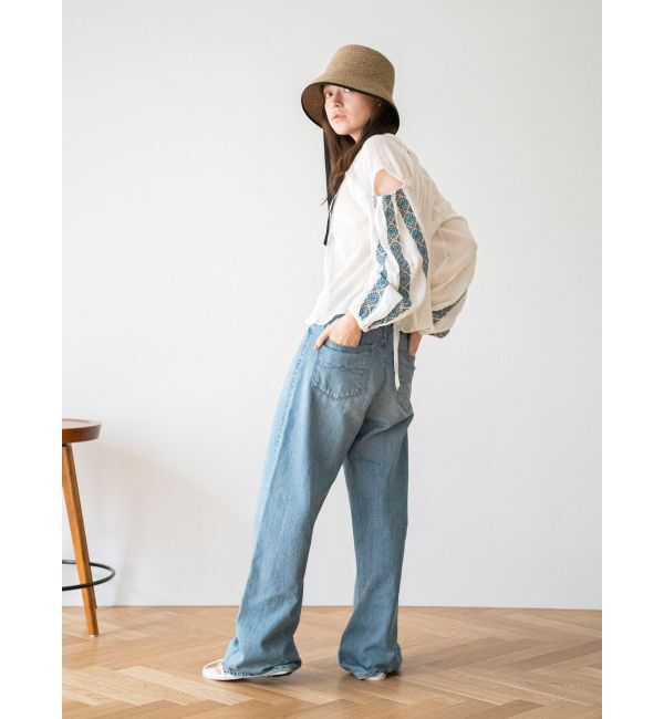 Ungrid「ハイウエストオーガニックコットンルーズデニム」|デニム|
