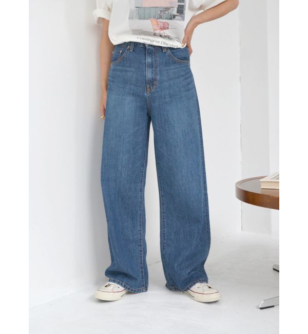 Ungrid「ハイウエストオーガニックコットンルーズデニム」|デニム|