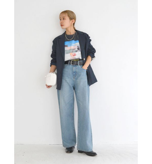 Ungrid「ハイウエストオーガニックコットンルーズデニム」|デニム|