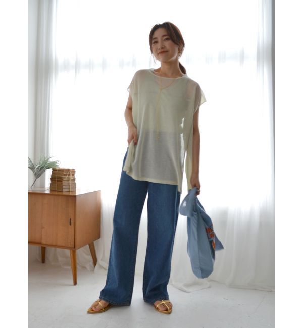 Ungrid「ハイウエストオーガニックコットンルーズデニム」|デニム|