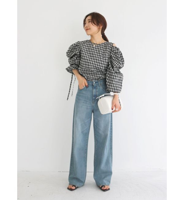 Ungrid「ハイウエストオーガニックコットンルーズデニム」|デニム|