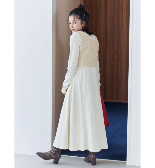 Ungrid「ニットレイヤードワンピース」|ワンピース|