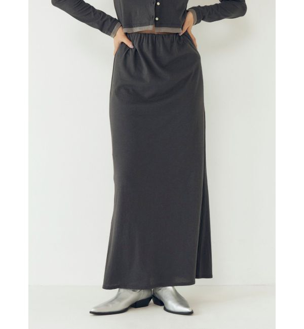 Ungrid「カシミヤ混アイラインスカート」|スカート|チャコールグレー