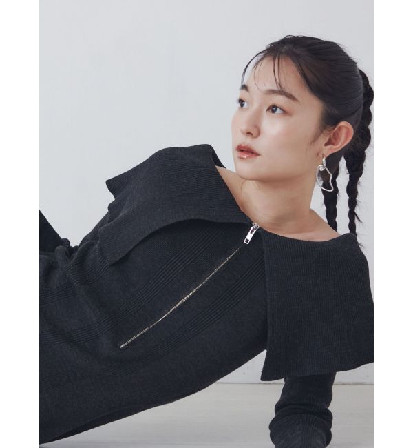 LAGUNAMOON「ビッグカラーフロントZIPワンピース」|ワンピース|