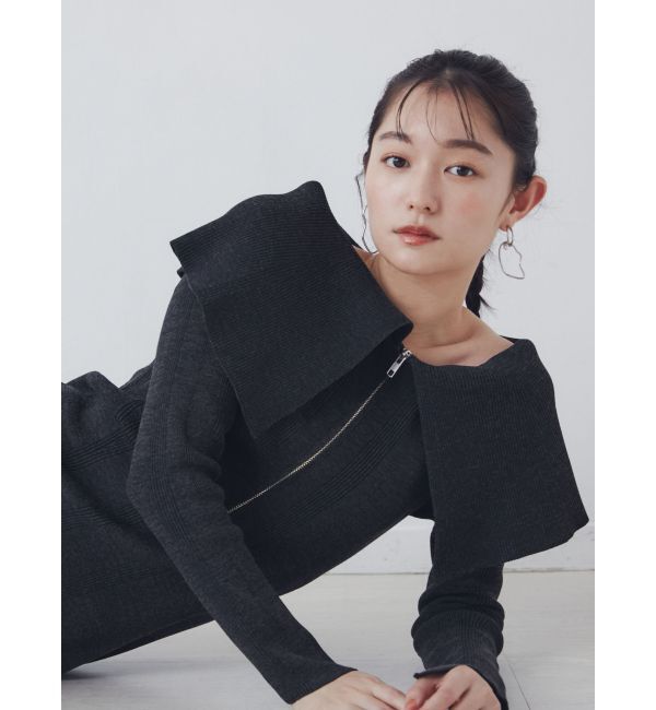 LAGUNAMOON「ビッグカラーフロントZIPワンピース」|ワンピース|