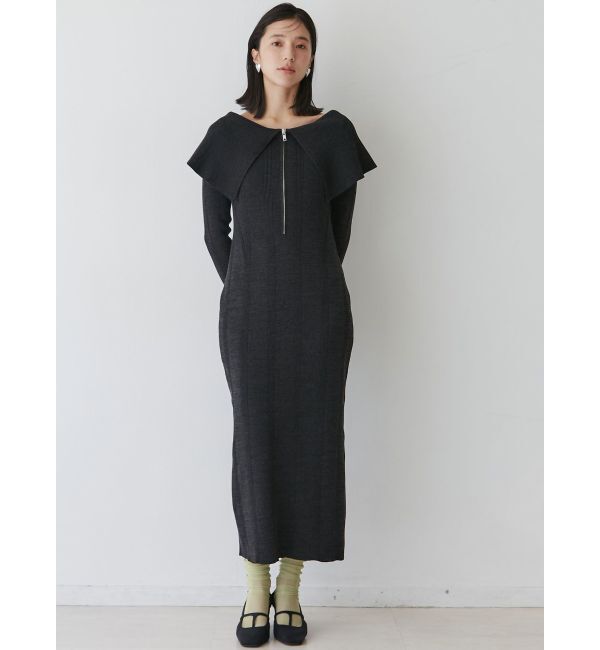 LAGUNAMOON「ビッグカラーフロントZIPワンピース」|ワンピース|